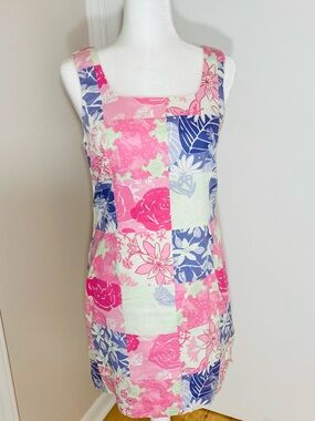 Lilly Pulitzer Vintage White Label Turtle Themed Patchwork Summer Dress Size 8